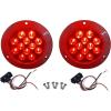 image:imageMAXXHAUL 2 Pcs 4 Round Red LED Trailer Tail Lights with Stainless Steel Bezel Ring IP67 Stop Brake Turn Tail Lights for Truck Trailer RV JeepStainless Steel