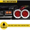 image:imageMAXXHAUL 2 Pcs 4 Round Red LED Trailer Tail Lights with Stainless Steel Bezel Ring IP67 Stop Brake Turn Tail Lights for Truck Trailer RV JeepStainless Steel