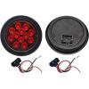image:imageMAXXHAUL 2 Pcs 4 Round Red LED Trailer Tail Lights with Surface Mount Grommet Plugs IP67 Stop Brake Turn Tail Lights for Truck Trailer RV Jeep