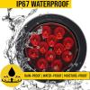 image:imageMAXXHAUL 2 Pcs 4 Round Red LED Trailer Tail Lights with Surface Mount Grommet Plugs IP67 Stop Brake Turn Tail Lights for Truck Trailer RV Jeep