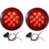 image:imageMAXXHAUL 2 Pcs 4 Round Red LED Trailer Tail Lights with Surface Mount Grommet Plugs IP67 Stop Brake Turn Tail Lights for Truck Trailer RV Jeep