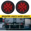 image:imageMAXXHAUL 2 Pcs 4 Round Red LED Trailer Tail Lights with Surface Mount Grommet Plugs IP67 Stop Brake Turn Tail Lights for Truck Trailer RV Jeep