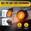 image:imageMAXXHAUL 2Inch Round LED Clearance Marker Lights  Red 2Pack P2 Rated IP67 Waterproof Flush Mount with Grommet and 2Prong Plug for 12V Trucks Trailers and RVs 80653Amber