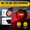 image:imageMAXXHAUL 2Inch Round LED Clearance Marker Lights  Red 2Pack P2 Rated IP67 Waterproof Flush Mount with Grommet and 2Prong Plug for 12V Trucks Trailers and RVs 80653Red