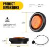 image:imageMAXXHAUL 2Inch Round LED Clearance Marker Lights  Red 2Pack P2 Rated IP67 Waterproof Flush Mount with Grommet and 2Prong Plug for 12V Trucks Trailers and RVs 80653Amber