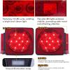 image:imageMAXXHAUL 70205 Trailer Light Kit  12V All LED Left and Right Waterproof Submersible for Trailers Boat Trailer Truck Marine Camper RV Snowmobile RedLED Submersible Trailer Light Kit