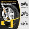 image:imageMaxxHaul Adjustable Motorcycle Wheel Chock Stand with AutoLock Cradle Fits 1521 Tires  HeavyDuty Steel Bike Stand for Trailer Garage amp Truck Bed Includes Mounting Hardware  70075Yellow