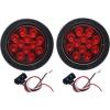 image:imageMAXXHAUL 2 Pcs 4 Round Red LED Trailer Tail Lights with Surface Mount Grommet Plugs IP67 Stop Brake Turn Tail Lights for Truck Trailer RV Jeep
