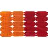 image:imageMAXXHAUL 50016 20Pack Oval Reflectors 10 Red  10 Amber Self Adhesive Or Drill Mount  DOT 20 Pack
