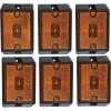 image:imageMAXXHAUL 51018 Oval Reflectors 4 Red and 4 Amber Self Adhesive or Drill MountDOT 8 pack for Trucks RVs Campers Bike Racks Cargo Carriers 438 inch x 2 inch x 14 inch6 Square Amber
