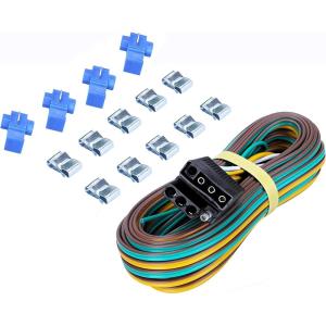 image:imageMAXXHAUL 50520 12V LED Compact Submersible Trailer Light Kit for Vehicles Under 80 Inches4Pin Flat Trailer Wiring Harness Kit