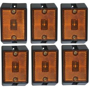 image:imageMAXXHAUL 51018 Oval Reflectors 4 Red and 4 Amber Self Adhesive or Drill MountDOT 8 pack for Trucks RVs Campers Bike Racks Cargo Carriers 438 inch x 2 inch x 14 inch6 Square Amber