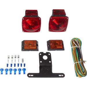 image:imageMAXXHAUL 70094 12V Incandescent Trailer Light Kit  Stop Tail Brake Turn Lights  License Plate Light Included  StudMount Design  DOT Compliant  Fits Utility Cargo Camper RV Truck Trailers