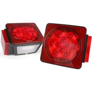 image:imageMAXXHAUL 70468 Trailer Light Kit  12V All LED Rectangular Left and Right Waterproof Submersible for Trailers Boat Trailer Truck Marine Camper RV SnowmobileLED Trailer Turn Lights