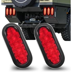 image:imageMAXXHAUL 80684 6 LED Submersible Oval LED StopTurn Trailer Tail Light 2 PackRegular