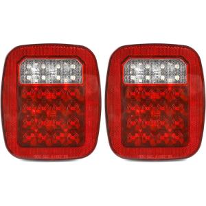 image:imageMAXXHAUL 80685 Universal Square 12V Combination 28 LED Signal Tail Light  For Truck Trailer Boat Jeep SUV RV Vans Flatbed 2 Pack2 Pack