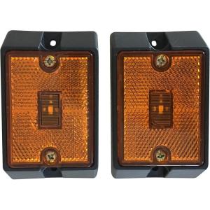 image:imageMAXXHAUL 80745 2x3 inch Rectangular Amber Side Marker LED Clearance Light with Reflector for Utility Boat Trailer RV Truck DOT Compliant Waterproof amp Submersible  2 Pieces