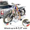 image:imageMaxxHaul Aluminum Motorcycle Carrier with Loading Ramp 400 lb Capacity Hitch Mount Dirt Bike Rack for 2 Inch Receivers ClampOn Wheel Chock Tie Down Points Rust Resistant Design 50711