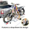 image:imageMaxxHaul Aluminum Motorcycle Carrier with Loading Ramp 400 lb Capacity Hitch Mount Dirt Bike Rack for 2 Inch Receivers ClampOn Wheel Chock Tie Down Points Rust Resistant Design 50711