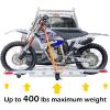 image:imageMaxxHaul Aluminum Motorcycle Carrier with Loading Ramp 400 lb Capacity Hitch Mount Dirt Bike Rack for 2 Inch Receivers ClampOn Wheel Chock Tie Down Points Rust Resistant Design 50711