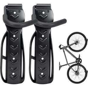image:imageMaxxHaul 51186 WallMounted Bike Rack  HeavyDuty Steel Bicycle Hanger with TPE Hook  66 lb Capacity SpaceSaving Vertical Storage for Garage or Apartment  Includes Mounting Hardware