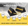 image:imageMaxxHaul 50135 2Pack Commercial Grade Rubber Curb Parking Blocks with Yellow Reflective Strips Wheel Stops for Cars Vans RVs Trailers Trucks amp MoreRubber Wheel Chock