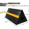 image:imageMaxxHaul 50135 2Pack Commercial Grade Rubber Curb Parking Blocks with Yellow Reflective Strips Wheel Stops for Cars Vans RVs Trailers Trucks amp MoreRubber Wheel Chock