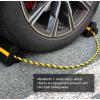 image:imageMaxxHaul 50135 2Pack Commercial Grade Rubber Curb Parking Blocks with Yellow Reflective Strips Wheel Stops for Cars Vans RVs Trailers Trucks amp MoreRubber Wheel Chock  Lobe Shaped