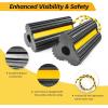 image:imageMaxxHaul 50135 2Pack Commercial Grade Rubber Curb Parking Blocks with Yellow Reflective Strips Wheel Stops for Cars Vans RVs Trailers Trucks amp MoreRubber Wheel Chock  Lobe Shaped