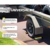 image:imageMaxxHaul 50135 2Pack Commercial Grade Rubber Curb Parking Blocks with Yellow Reflective Strips Wheel Stops for Cars Vans RVs Trailers Trucks amp MoreRubber Wheel Chock