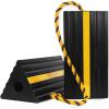 image:imageMaxxHaul 50135 2Pack Commercial Grade Rubber Curb Parking Blocks with Yellow Reflective Strips Wheel Stops for Cars Vans RVs Trailers Trucks amp MoreRubber Wheel Chock
