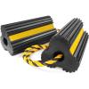 image:imageMaxxHaul 50135 2Pack Commercial Grade Rubber Curb Parking Blocks with Yellow Reflective Strips Wheel Stops for Cars Vans RVs Trailers Trucks amp MoreRubber Wheel Chock  Lobe Shaped