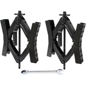 image:imageMaxxHaul 50627 Tandem Wheel Chock Stabilizers for Camper Truck Travel Trailer Fifth Wheel Trailer Scissor Locking Style Expand from 35 to 12  2Pack