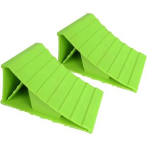 image:imageMaxxHaul High Visibility Polypropylene Wheel Chocks 2Pack 84 x 475 x 425 NonSlip Base Lightweight Durable Tire Chocks for Cars Trailers and Small RVs Neon Green 5023084 x 475 x 425  Pair