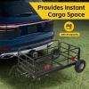 image:imageMaxxHaul 50243 Foldable Hitch N Roll Cargo Carrier Cart With Quick Detachable Basket Rack With 10 inch Flat Free Tires for Home Camp Travel Ranch SUV Up to 400 lb CapacityHitchNRoll Cargo Carrier