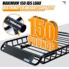 image:imageMaxxHaul 51084 46 x 36 x 45 Roof Rack Cargo Carrier Steel Basket Car Top Luggage Holder for SUV and Pick Up Trucks  150 lb Capacity with 15 CuFt Water Resistant Roof Bag 44 x 34 x 17