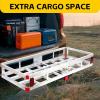 image:imageMaxxHaul Aluminum Cargo Carrier with Hitch Tightener Trailer Hitch Mount for RV Truck SUV Van Car with 2 Receiver  500 lb Load Cap 4725 x 2025 x 6 Inner Dims 49 x 22 x 6 Outer Dims49 x 225