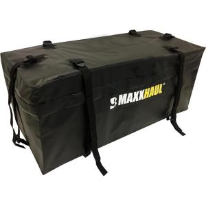 image:imageMaxxHaul 50912 Soft Shell Cargo Carrier Bag for Hitch Mount Cargo Rack  Heavy Duty and Water Resistant 47 inch x 20 inch x 20 inch Black with Tie Down Straps
