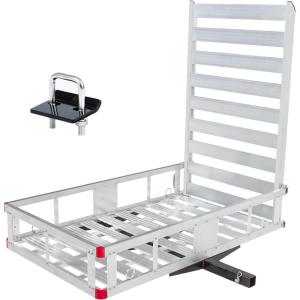 image:imageMaxxHaul 50945 Aluminum Hitch Mount WheelchairMobility Carrier  50 x 295 Cargo Basket with 47 Ramp  500 lb Capacity  Fits RVs Trucks SUVs Vans Cars  Includes Hitch Tightener50 x 295