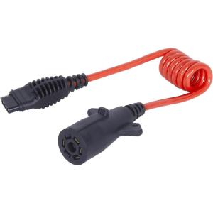 image:imageMaxxHaul 70086 7Way Round to 4Way Flat Trailer Plug Adaptor with 18 Inch Flexible Cable Which Extends To 36 Inches  Red