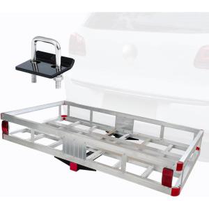 image:imageMaxxHaul 70108 Aluminum Cargo Carrier With High Side Rails Trailer Hitch Mount For RVs Trucks SUVs Vans Cars With 2 Hitch Receiver  500lb Load Capacity Grey 49 x 2254725 x 2025 x 6