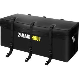 image:imageMaxxHaul 70209 Soft Shell Cargo Carrier Bag for Hitch Mount Cargo Rack  Heavy Duty and Water Resistant 47 inch 20 inch x 20 inch Black with Tie Down StrapsCargo Carrier Bag