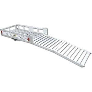 image:imageMaxxHaul 70275 Aluminum Hitch Mount WheelchairMobility Carrier  535 x 2975 Cargo Basket with Folding 60 Ramp  Fits 2 Class IIIIV Receiver  500 lb Capacity for Trucks SUVs Vans and RVs525 x 29