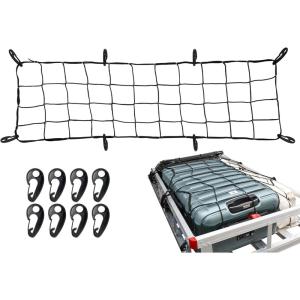 image:imageMaxxHaul HeavyDuty Cargo Net  44 x 16 Stretches to 88 x 32  Tight 4 Mesh with 8 PP Hooks  Truck amp SUV Bed Net Trailer amp Roof Rack Cargo Accessory