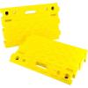 image:imageMAXXHAUL 50707 Portable Interlocking Plastic Curb Threshold Ramp Set Yellow 215 x 135 x 4 in 2000 lb Capacity per Ramp for Driveway Dock Scooter Wheelchair Car Truck