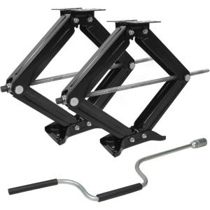 image:imageMaxxHaul 50971 Camper RV Trailer Stabilizer Leveling Scissor Jacks with Speed Crank Handle  4 to 24 Inch Height  Up to 9500 lb Capacity Each  Set of 2