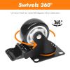image:imageMaxxHaul 50686 3 Heavy Duty Locking Swivel Casters with Brakes 1000 lb Capacity Ball Bearing Mount  Set of 43