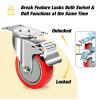 image:imageMaxxHaul 50686 3 Heavy Duty Locking Swivel Casters with Brakes 1000 lb Capacity Ball Bearing Mount  Set of 44