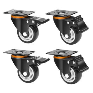 image:imageMaxxHaul 50686 3 Heavy Duty Locking Swivel Casters with Brakes 1000 lb Capacity Ball Bearing Mount  Set of 43