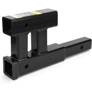 image:imageMaxxHaul 70070  4000lbs 2 Inch Trailer Hitch Receiver Adapter Extender Dual Hitch Extension 1012 Inches Hitch Riser With 6 Inch Rise or Drop